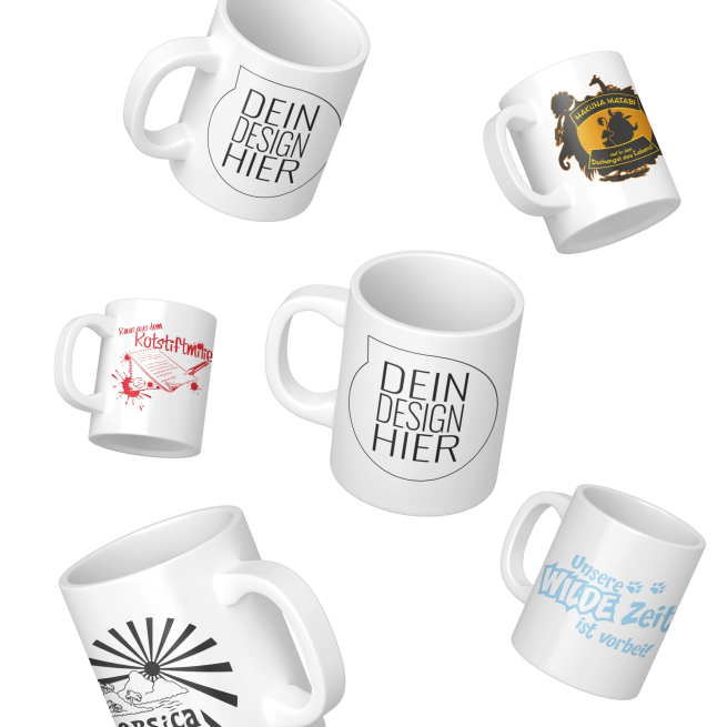 Tasse mit Schul- oder Abi Motto bedruckt